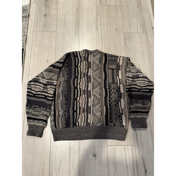 Vintage Florence Tricot Knit Textured Sweater Coogi Style Size L - Picture 2 of 6